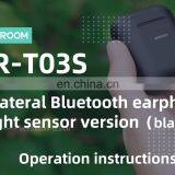 Joyroom Jr-t03s Black Color Wireless Earbuds Earphones With Charging Box