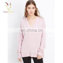 V Neck 100% Women's Cashmere Sweater Pullover thumbnail-5
