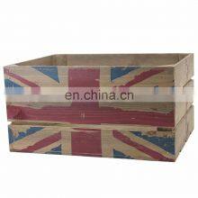 Wooden Rustic Crate With Union Jack Print thumbnail-1