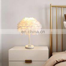 New Arrive Goose Feather Table Lamp For Hotel Bedroom Beside Table Lamp thumbnail-4