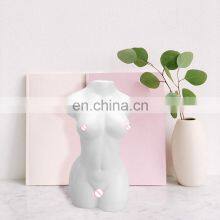 Hot Sale Modern Nordic Art European Vase New Black White Ceramic Flower Female Body Vase thumbnail-3