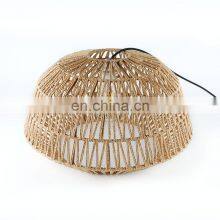 Round Paper Rope Lamp Shade Lantern Woven Rattan Bamboo Pendant Light Handmade Bamboo Lampshade thumbnail-5