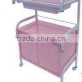 glass and plastic pink hair salon trolley , beauty trolley for tools