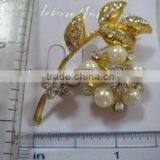 RHINESTONE BROOCH PIN #525, METAL RHINESTONE PINS CLEAR/RED/PURPLE/YELLOW COLOR thumbnail-1