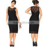 F20259A High quality evening dress for fat women patterns of lace evening dress slim elegant plus size women clothing
