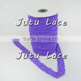 1" Elastic Lace Ribbon, Lace Elastic by the Yard - Purple thumbnail-3