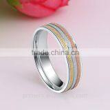 5MM Width Matte 3 Color Ring For Women Girls Gift With Korean Style Fashion Gold Designs Jewelry thumbnail-4