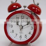 4.5" twin bell alarm clock, quartz analog table alarm clock, belling desk clock,