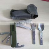 Outdoor travel portable folding Camping Tools / multifunction Tools / Fork / Spoon / Knife Set / tableware