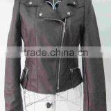 Made In Pakistan Standard Design Practical Ladies Pu Leather Jacket,Wholesale for Women Ladies Casual PU Leather Jacket thumbnail-6