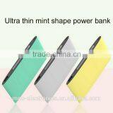 High Capacity 8000mAh Custom Personalized Logo Printing Ultra Slim Mint Shape Power Bank Charger