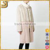 OEM Factory Price Collarless Fur Coat, Trench Style Long Women Fur Coat thumbnail-3