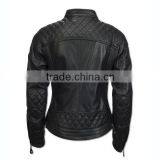 Ladies Black Leather Biker Motorcycle Jacket thumbnail-2