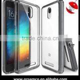 Samco Crystal Clear PC Back TPU Bumper Drop Protective Shock Absorbing Attached Dust Cap New Back Cover for Xiaomi Redmi Note 2