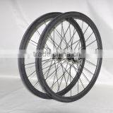 DENGFU 700c Carbon Wheelset 38mm Clincher Wheels 25mm Width Rim With Black Powerway R13 Hubs