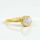Sterling Silver Moonstone Round Gemstone Gemstone Ring thumbnail-2