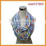 Fashion Summer Stripe Scarf With Lip Print,infinity Chiffon Scarf