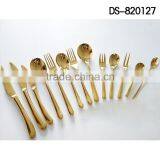 Best Sale Gold Plated 410 Material With Cloth Wheel Light Cutlery Set thumbnail-5