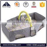 Upgraded foldable baby travel bag with removable fun toy bar hole