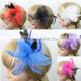 Delicate Wedding Fascinator Veil Feather Hard Yarn Headband Hats Women Brides Hair Accessories bulk