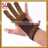 Shooting Wind Stopper Gloves Archery Products Right/Left Simple Brown 3 Finger Shooting Gloves For Longbow thumbnail-2