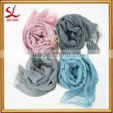Fashion Plain Pure Color Viscose Scarf Wholesale Solid Max Women Pashmina Shawl thumbnail-4