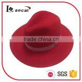 new fashion 100% wool red felt fedora hat