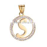 Fahshion Stainless Steel Jewelry Gold 18k Plating Letters Pendant Necklace thumbnail-4