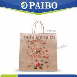 NPSD-94 Merry Christmas 2017 Brown Craft paper bagwith handle Professional manufacturer for christmas 2017 design