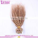 2016 Most Popular 100% 8 Inch Clip-in Human Hair Extensions Human Curly Blonde Clip in Hair Extensions for White Women thumbnail-6