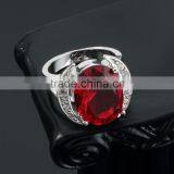 Women's Gender Bling Bling Oval Cut Red Cubic Zircon Ring 18k Gold Plated Jewelry Bridal Ring thumbnail-4