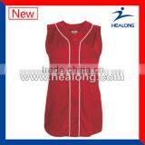 Wholesale Blank Plain Red Cheap Softball Uniforms thumbnail-1