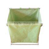 Household Rolling Triple Sorter Laundry Hamper With Black Polyester Bags, Satin Silver Frame thumbnail-2