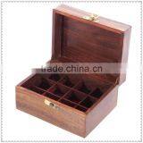 High Quality New Style Customized Logo Antique Color Wooden Essential Oil Box Wholesale thumbnail-3
