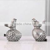 Qute Bird Standing on Nut Resin Small Silver Bird Figurines thumbnail-2
