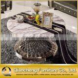 Hot Sale Round 20mm Marble Top Golden Base Coffee Table thumbnail-6