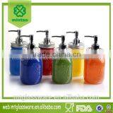 Hotsale 16oz Colorful Hand Wash Bottle Liquid Soap Glass Jars thumbnail-1