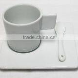 Lifestyle Promotional Porcelain Espresso Coffee Cup and Saucer Set With Spoon thumbnail-4