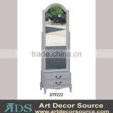 french style full length dressing mirror with 2 drawers