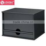 4-Shelf Desktop Organizer MDF Wood Office Desk Document Collection With Drawer thumbnail-5