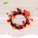 GNW CHWR-1605036 Customized Promotional Maple Leaf Christmas Rattan Wreath thumbnail-1