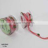 Red Plaid Ribbon With Apple Deco thumbnail-1