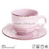 8oz Ceramic Tea Cup and Saucer thumbnail-5