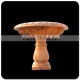 Low Price Garden Decoration Brown Granite Stone Flowerpot thumbnail-2