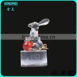 Chinese Crystal Animals Horse With Gloden Plate on Tail thumbnail-5