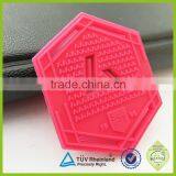 Machine Make Soft Pvc Hexagonal Red Color Rubber Patch Label