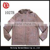 Factory Winter Hoody Jacket Slim Fit Men pu Coat Jacket thumbnail-3
