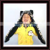 HIGH QUALITY FLUFFY FAUX FUR ANIMAL HOOD KID'S HATS LEOPARD thumbnail-1