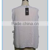 White Chiffon Embroidery Design Casual Blouse For Fat Woman Clothing thumbnail-3