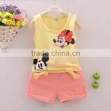 Cotton Sleeveless Vest Girl Shorts Suit thumbnail-2
